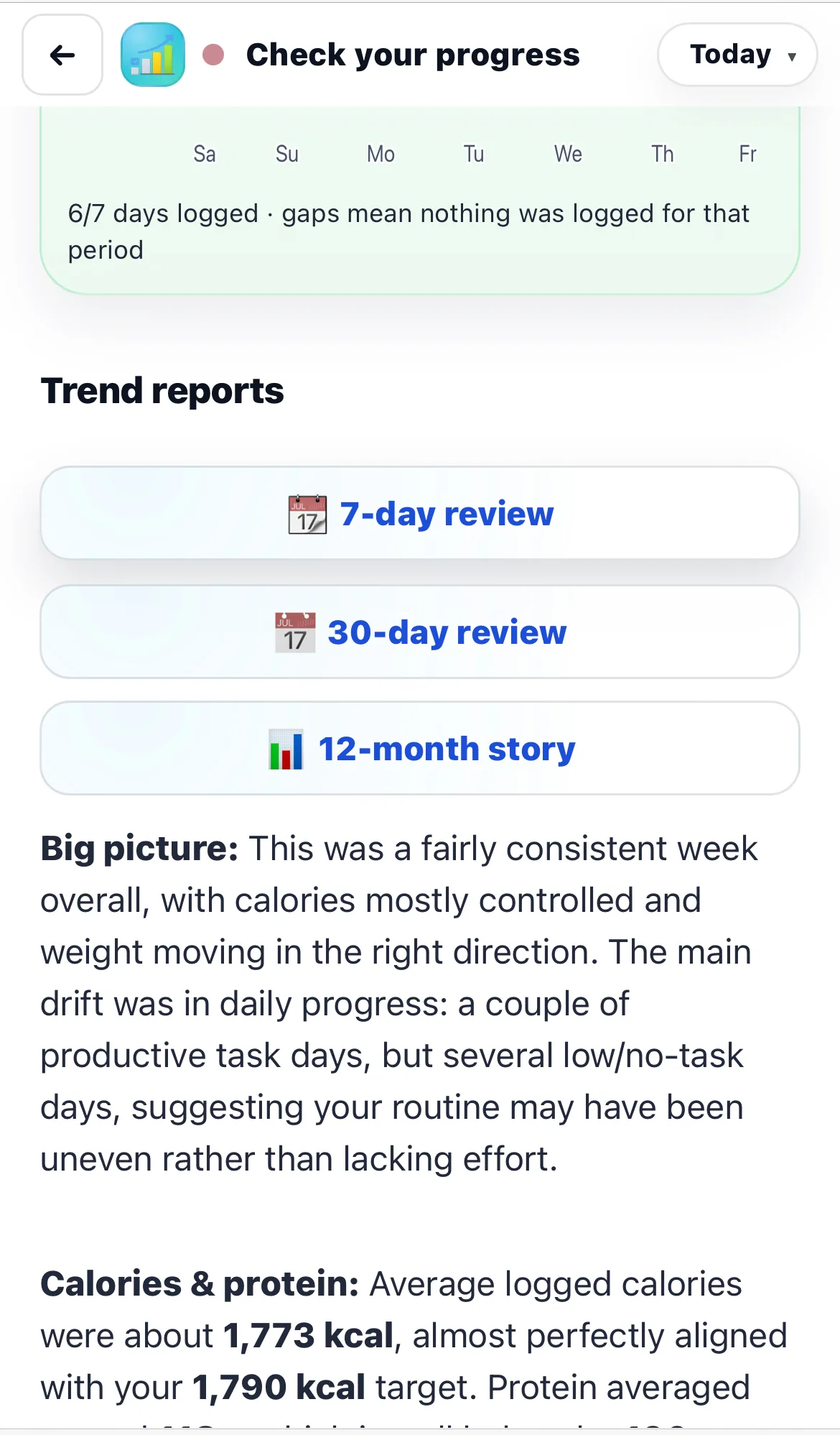 Trend reports explaining the progress pattern