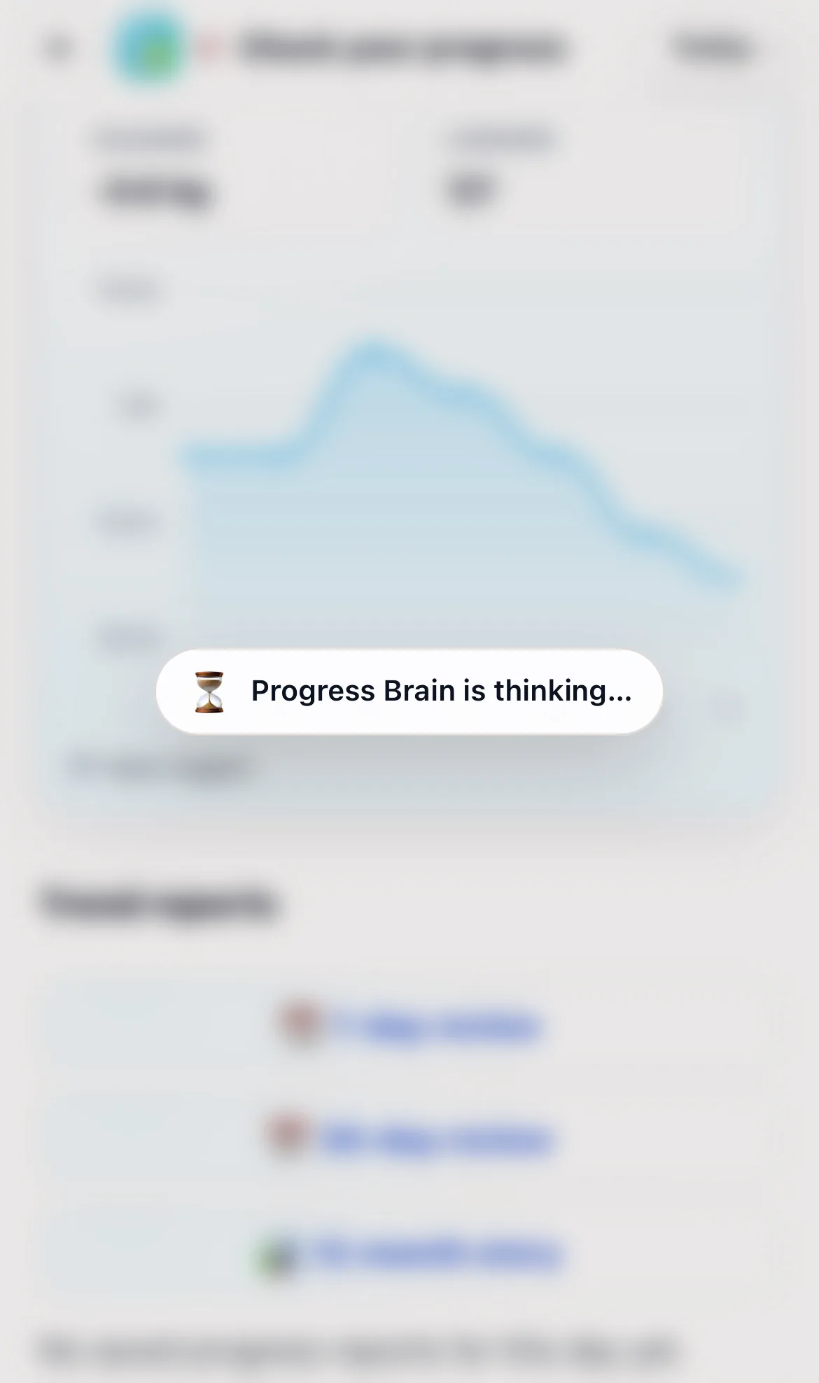 Progress Brain thinking while preparing a trend report.