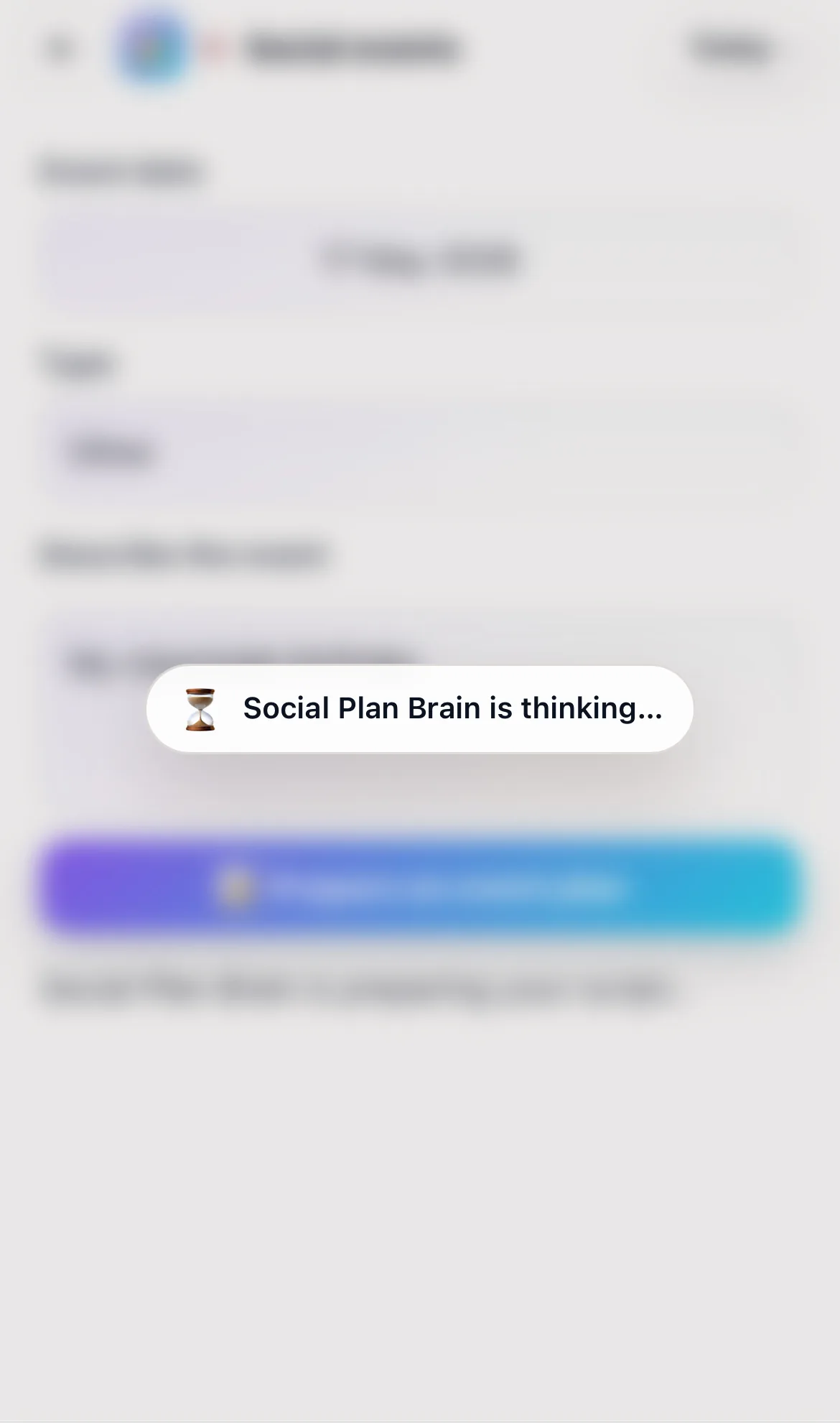Social plan brain analysing the event